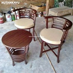 Kursi Teras Jati Bulat Jok